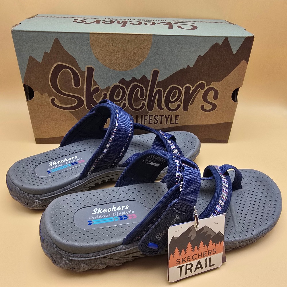 Skechers Trail Women's Size 6 M Navy Blue Outdoor Sandals Machine Washable Vegan - Picture 12 of 14